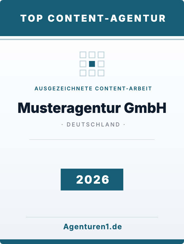 Award Top Content-Agentur 2026
