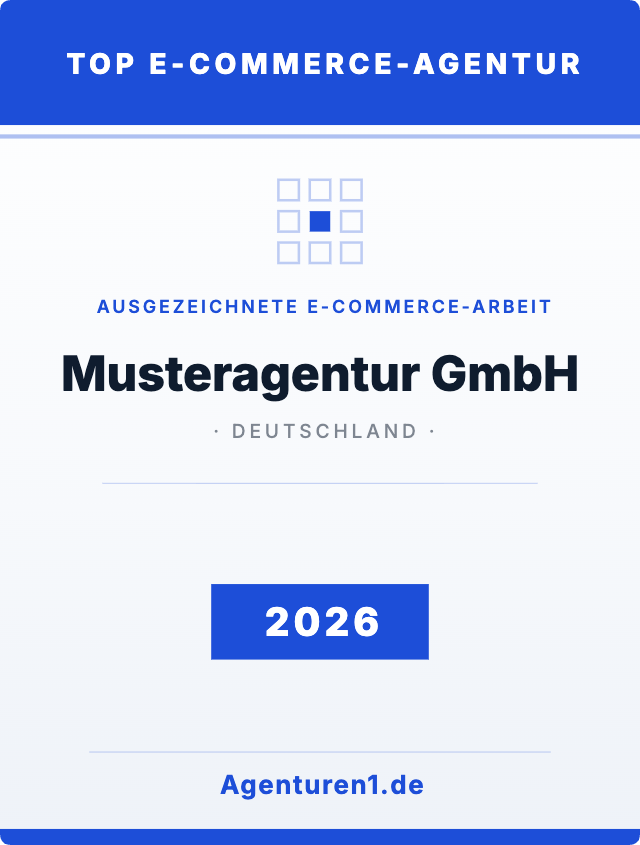 Award Top E-Commerce-Agentur 2026